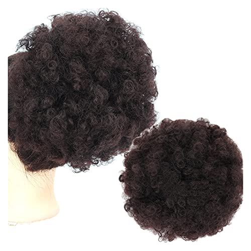 kunsthaar zum einflechten Afro-Puff-Pferdeschwanz mit Kordelzug, synthetisches, kurzes, verworrenes, lockiges Haar, Afro-Brötchen-Verlängerung, Haarteile, Hochsteckfrisur, for schwarze Frauen, Mädchen von HASMI