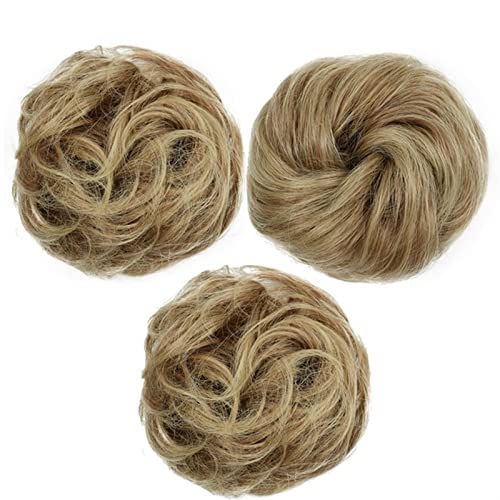 kunsthaar zum einflechten Elastisches Band mit Haar Messy Bun Mode Mädchen Curly Scrunchie Chignon mit elastischem Band Haarteile Donut for Frauen haare zum einflechten (Color : 12T24) von HASMI