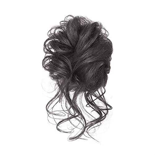 kunsthaar zum einflechten Messy Bun Haarteil Scrunchie Haarknoten Pferdeschwanz Chignon Brasilianisches Echthaar Lockig Wellig Messy Bun Extensions Haarteile for Frauen haare zum einflechten (Color : von HASMI