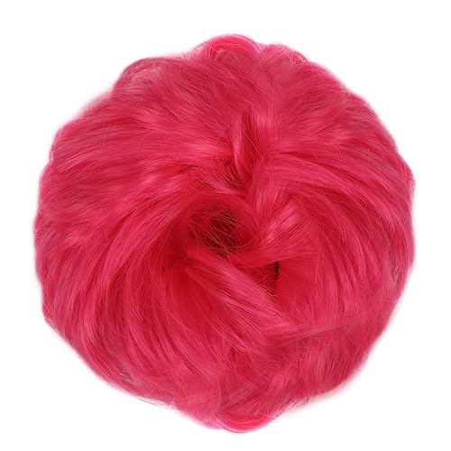 kunsthaar zum einflechten Messy Bun Hair Pieces Extensions, Curly Wave Synthetic Chignon Hairpiece mit Gummiband, Donut Hair Bun Scrunchie for Frauen Mädchen haare zum einflechten (Color : 8C) von HASMI