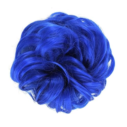 unordentliches Dutt-Haarteil (1/2 Stück) Dutt-Pferdeschwanz-Haarverlängerungen for Frauen, Mädchen, Kinder, synthetische lockige Donut-Chignon-Haarteile, elastisches Haarband, Hochsteckfrisur, Chignon von HASMI