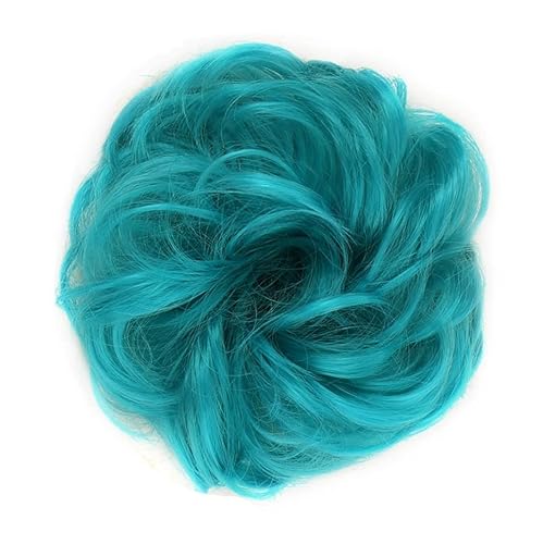 unordentliches Dutt-Haarteil (1/2 Stück) Dutt-Pferdeschwanz-Haarverlängerungen for Frauen, Mädchen, Kinder, synthetische lockige Donut-Chignon-Haarteile, elastisches Haarband, Hochsteckfrisur, Chignon von HASMI