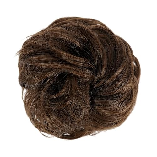 unordentliches Dutt-Haarteil (1/2 Stück) Dutt-Pferdeschwanz-Haarverlängerungen for Frauen, Mädchen, Kinder, synthetische lockige Donut-Chignon-Haarteile, elastisches Haarband, Hochsteckfrisur, Chignon von HASMI