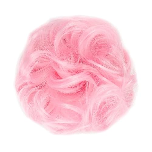 unordentliches Dutt-Haarteil (1/2 Stück) Dutt-Pferdeschwanz-Haarverlängerungen for Frauen, Mädchen, Kinder, synthetische lockige Donut-Chignon-Haarteile, elastisches Haarband, Hochsteckfrisur, Chignon von HASMI