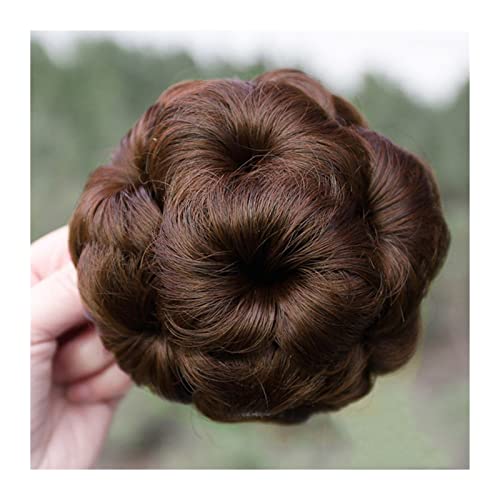 unordentliches Dutt-Haarteil Extensions Echthaar Chignon for Frauen Mädchen Brasilianisches Remy Haar Geflochtenes Dutt Haarteil Geflochtenes Chignon Haarteil Clip In Haarteil Haarknoten Haarteil (Co von HASMI