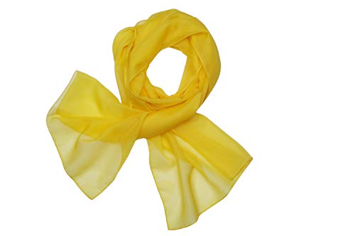 HAT YOU Damen Chiffon Halstuch, Sommertuch, Chiffon Schal, Tuch für Frühling und Sommer, Ganzjährig - Made in Italy, Farbe:Yellow von HAT YOU