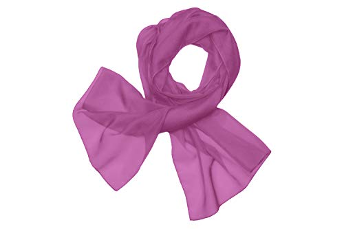 HAT YOU Damen Chiffon Halstuch, Sommertuch, Chiffon Schal, Tuch für Frühling und Sommer, Ganzjährig - Made in Italy, Farbe:Magenta Violett von HAT YOU