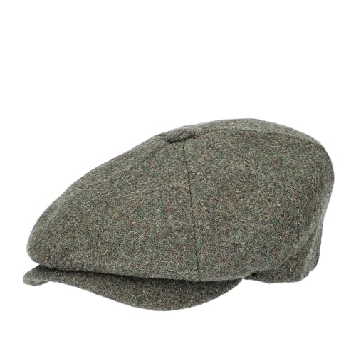 HAT YOU Herren Scottish Wool Flat Cap 'MARK', Herren Wolle Schiebermütze, Schiermmütze, Mütze:Green, Größe:61 cm von HAT YOU