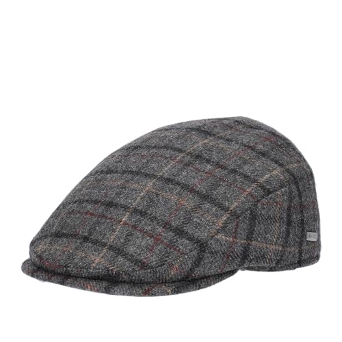 HAT YOU Wool Flat Cap 'Carl Confort' mit Ohrenklappen, Herren Schiebermütze, Wollmütze, Mütze:Med Grey, Größe:59 cm von HAT YOU