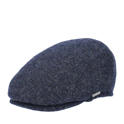 HAT YOU Wool Flat Cap 'George', Herren Schiebermütze, Wolle Schirmmütze, Mütze:Blue, Größe:61 cm von HAT YOU