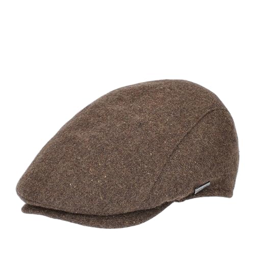 HAT YOU Wool Flat Cap 'George', Herren Schiebermütze, Wolle Schirmmütze, Mütze:Brown, Größe:57 cm von HAT YOU