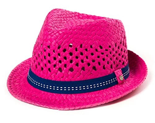 Kinder Hut, Sommerhut, Trilby Hut mit Band in farbenfrohen Farben, Hut:Pink, Hut:53cm von HAT YOU