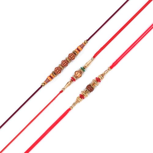 HATHKAAM Set of 3 Rakhi for Brother Traditional Handmade Designer Rakhi Bracelet Made with Colorful Bead & Universal Fit Strong Thread Band Sister Rakhee Gift Indian Festival Rakhsha Bandhan - HKR3009 HATHKAAM Set of 3 Rakhi for Brother Traditional Handmade Designer Rakhi Bracelet Made with Colorful Bead & Universal Fit Strong Thread Band Sister Rakhee Gift Indian Festival Rakhsha Bandhan - HKR3009 von HATHKAAM