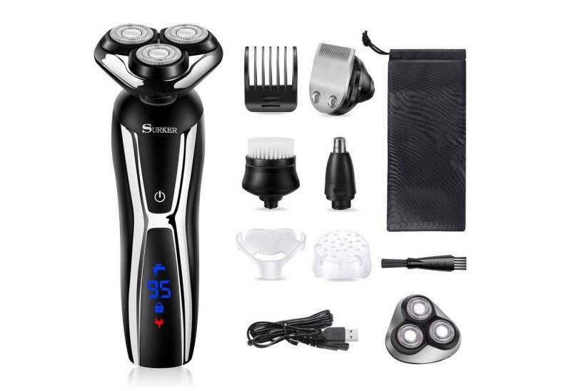 HATTEKER Elektrorasierer RSCW9608, 4-in-1 Rasierer, Bartschneider Wet&Dry von HATTEKER
