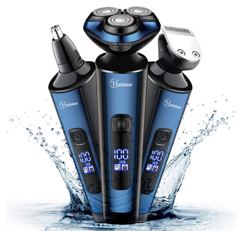 HATTEKER Elektrorasierer RSCW9658, Rotationsrasierer, Bartschneider 3 in 1 von HATTEKER