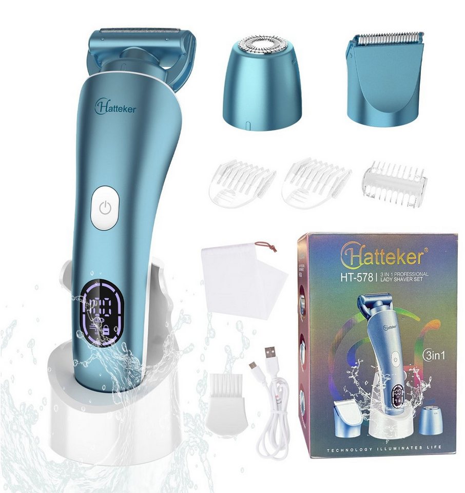 HATTEKER Epilierer RFC-578, Aufsätze: 1 St., Elektrorasierer für Damen, 3-in-1, Wet&Dry von HATTEKER