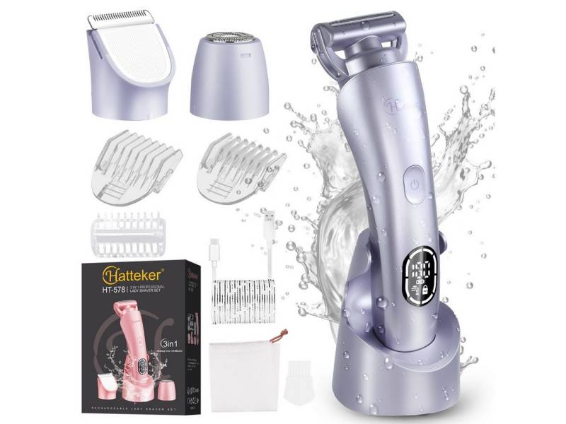 HATTEKER Epilierer RFC-578, Aufsätze: 1 St., Elektrorasierer für Damen, 3-in-1, Wet&Dry von HATTEKER