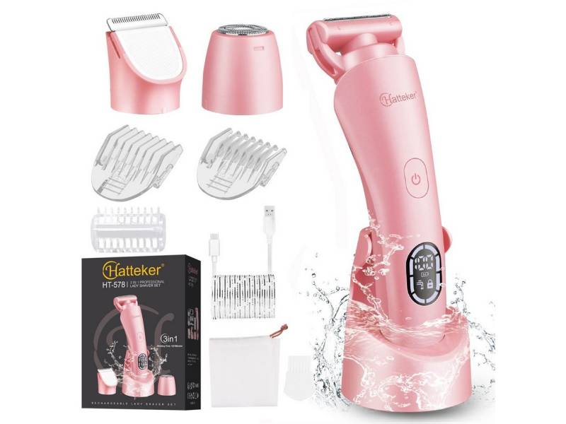 HATTEKER Epilierer RFC-578, Aufsätze: 1 St., Elektrorasierer für Damen, 3-in-1, Wet&Dry von HATTEKER