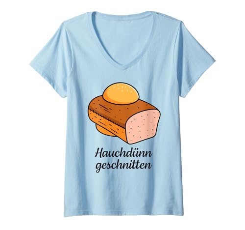 Damen HAUCHDÜNN GESCHNITTEN LEBAKAS X Leberkäse Bier Oktoberfest T-Shirt mit V-Ausschnitt Damen HAUCHDÜNN GESCHNITTEN LEBAKAS X Leberkäse Bier Oktoberfest T-Shirt mit V-Ausschnitt von HAUCHDÜNN GESCHNITTEN X Leberkäse Brötchen & Bier