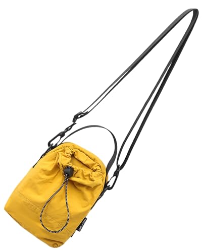 HAUMAUH Schultertasche Sling Bag Herren Damen Wasserflaschentasche Crossbody Bag Klein Diebstahlsichere Tasche Travel Bag Wanderrucksack Reise FÜR Fitnesstraining Radfahren Strand (Gelb) von HAUMAUH