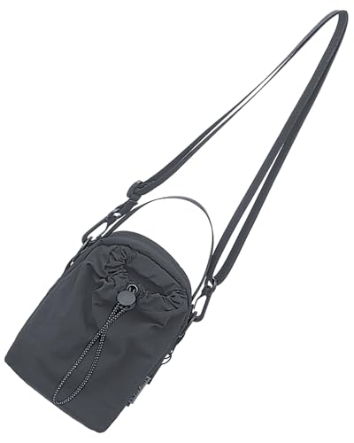 HAUMAUH Schultertasche Sling Bag Herren Damen Wasserflaschentasche Crossbody Bag Klein Diebstahlsichere Tasche Travel Bag Wanderrucksack Reise FÜR Fitnesstraining Radfahren Strand (Schwarz) von HAUMAUH