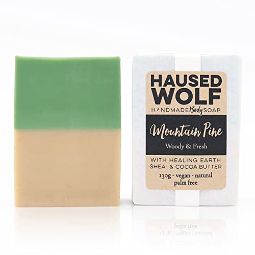 Haused Wolf Duschseife - 130 g - vegan - Naturkosmetik - handmade in Germany (Mountain Pine) von HAUSED WOLF Handmade Soap AND Skincare