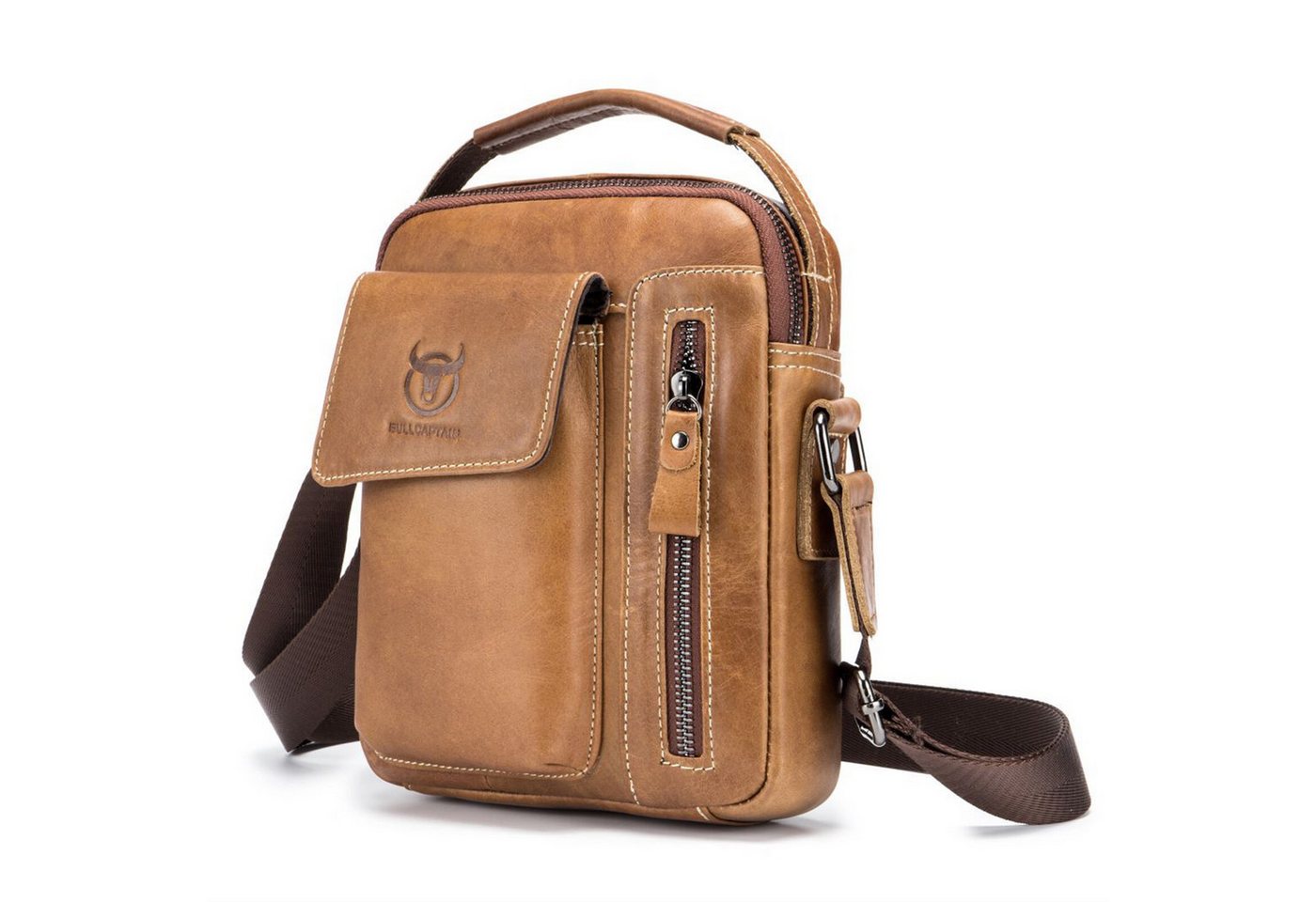 HAUSS SPLOE Umhängetasche Umhängetasche Henkeltasche Handtasche Leder Tragetasche Vintage (Schultertasche Arbeitstasche Messenger-Tasche Top Griff Schultergurt, Ledertasche, Bürotasche, Freizeittasche, Unitasche, Leder), für Herren Frauen Jungen Freizeit Arbeit Business Schule Büro Reisen von HAUSS SPLOE