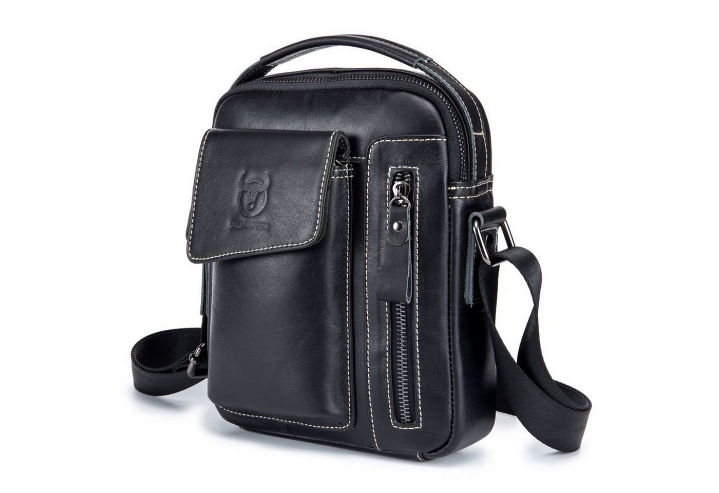 HAUSS SPLOE Umhängetasche Umhängetasche Henkeltasche Handtasche Leder Tragetasche Vintage (Schultertasche Arbeitstasche Messenger-Tasche Top Griff Schultergurt, Ledertasche, Bürotasche, Freizeittasche, Unitasche, Leder), für Herren Frauen Jungen Freizeit Arbeit Business Schule Büro Reisen von HAUSS SPLOE