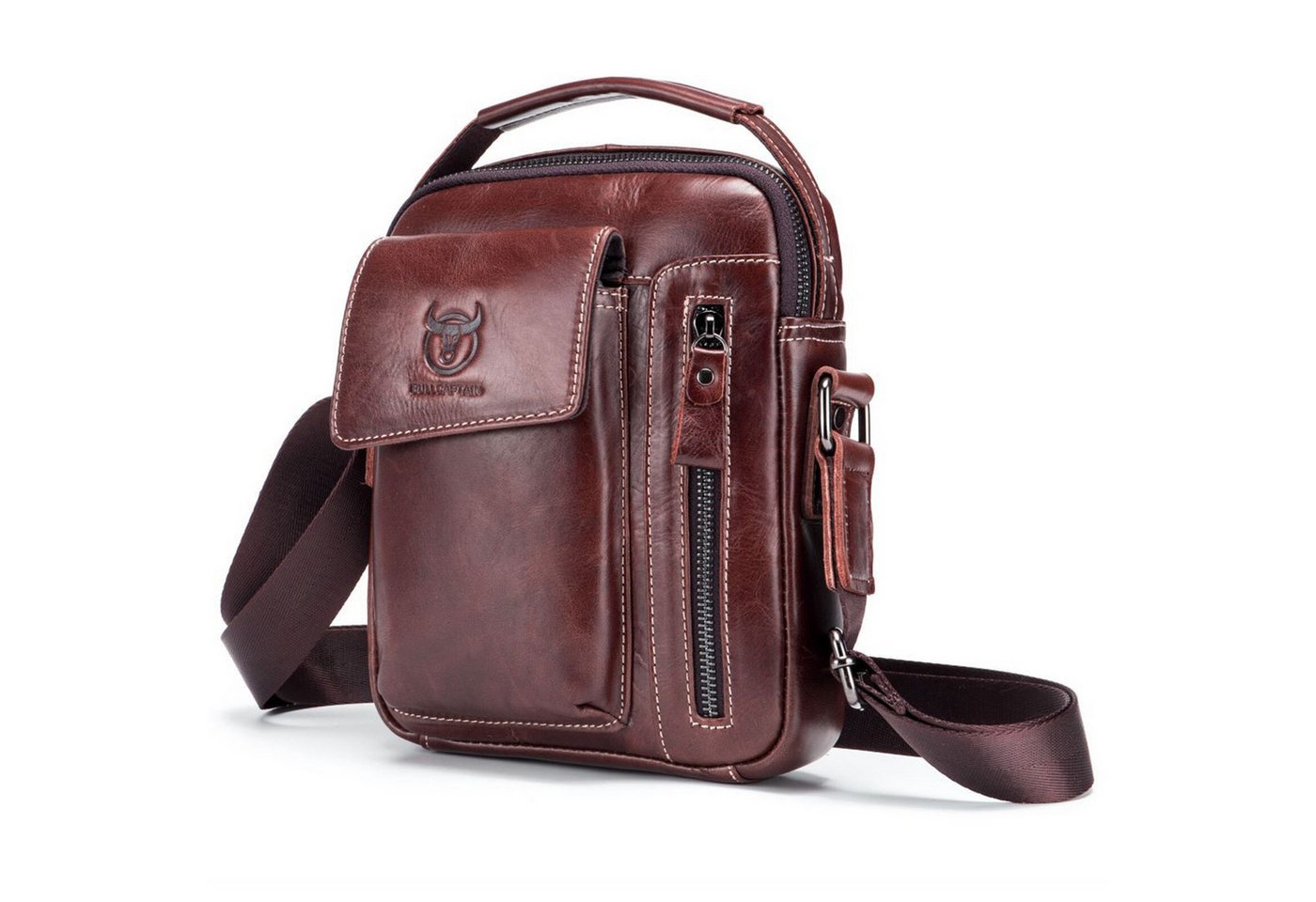 HAUSS SPLOE Umhängetasche Umhängetasche Henkeltasche Handtasche Leder Tragetasche Vintage (Schultertasche Arbeitstasche Messenger-Tasche Top Griff Schultergurt, Ledertasche, Bürotasche, Freizeittasche, Unitasche, Leder), für Herren Frauen Jungen Freizeit Arbeit Business Schule Büro Reisen von HAUSS SPLOE