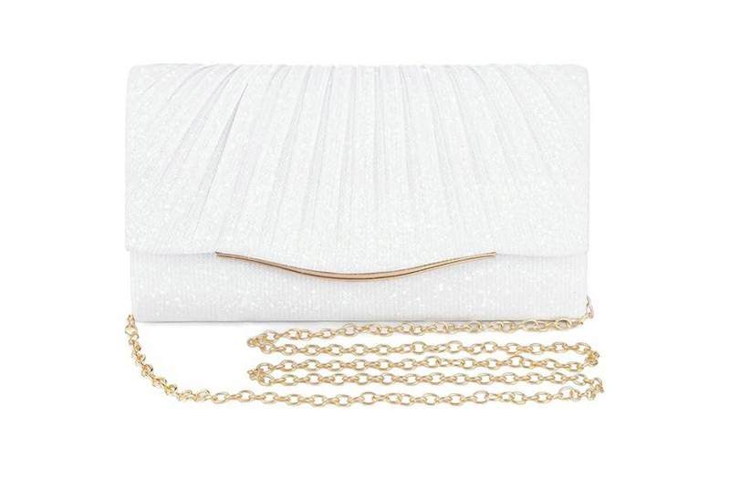 HAUSS SPOLE Abendtasche Reisekosmetiktasche mit Strasssteine Aufbewahrungsbeutel ragbare (mit Abnehmbare 120-cm-Kette und Magnetverschluss, 1-tlg., vielseitige Trageweise für Hand- Schulter- oder Crossbody-Trageweise), Ideal für Hochzeiten Partys Bankette und festliche Events von HAUSS SPOLE