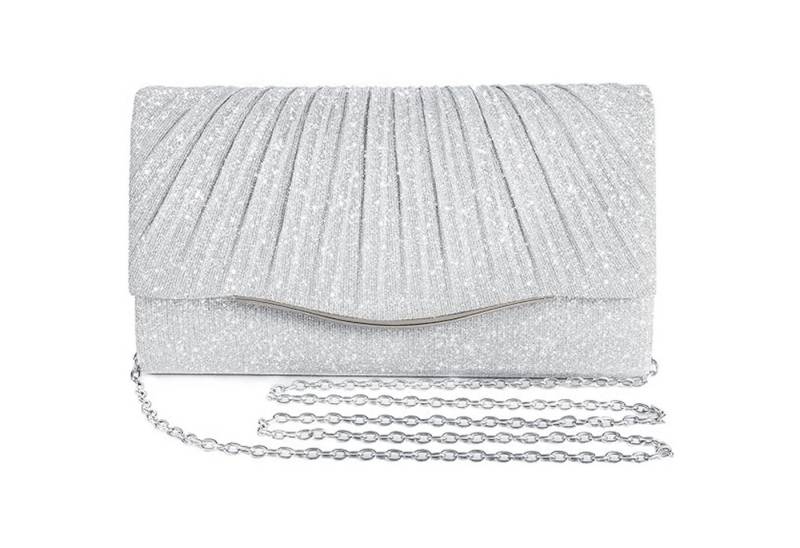 HAUSS SPOLE Abendtasche Reisekosmetiktasche mit Strasssteine Aufbewahrungsbeutel ragbare (mit Abnehmbare 120-cm-Kette und Magnetverschluss, 1-tlg., vielseitige Trageweise für Hand- Schulter- oder Crossbody-Trageweise), Ideal für Hochzeiten Partys Bankette und festliche Events von HAUSS SPOLE