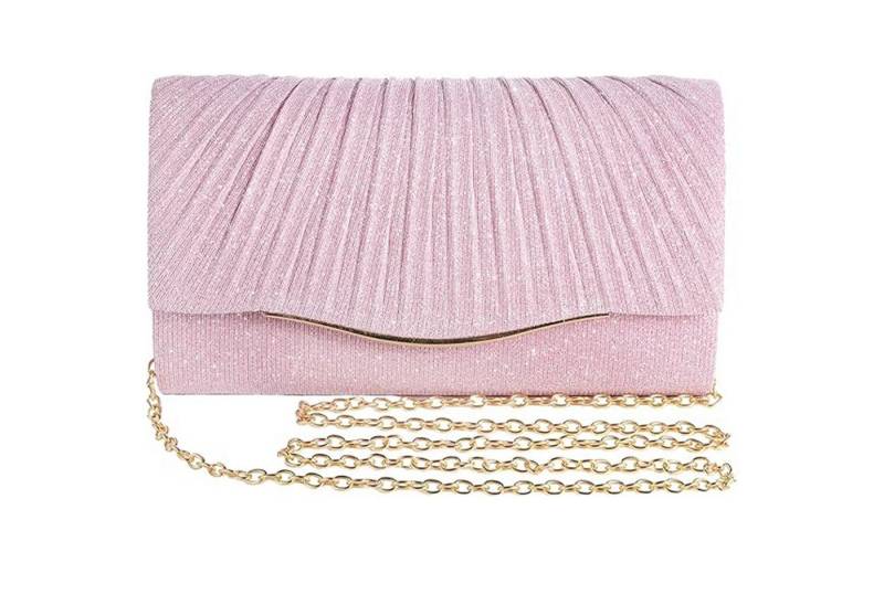 HAUSS SPOLE Abendtasche Reisekosmetiktasche mit Strasssteine Aufbewahrungsbeutel ragbare (mit Abnehmbare 120-cm-Kette und Magnetverschluss, 1-tlg., vielseitige Trageweise für Hand- Schulter- oder Crossbody-Trageweise), Ideal für Hochzeiten Partys Bankette und festliche Events von HAUSS SPOLE