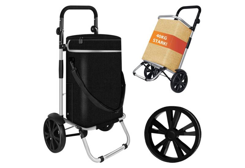 HAUSS SPOLE Einkaufstrolley Faltbar Einkaufstrolley mit Rollen Einkaufswagen Bollerwagen Handwagen, 40 l, Trolley Sackkarre Umhängetaschemit Kühlfach und belastbar bis 40kg HAUSS SPOLE Einkaufstrolley Faltbar Einkaufstrolley mit Rollen Einkaufswagen Bollerwagen Handwagen, 40 l, Trolley Sackkarre Umhängetaschemit Kühlfach und belastbar bis 40kg von HAUSS SPOLE