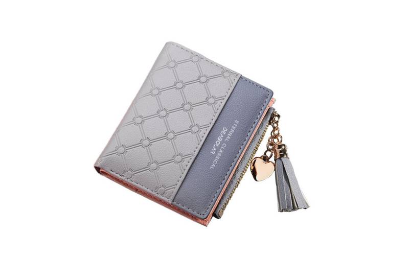 HAUSS SPOLE Geldbörse Geldbeutel Damen mit Bargeld/ID/Kreditkarte Halter Portemonnaie Damen (Frauen Handtasche Ledergeldbörse Brieftasche mit 4 Kartenfächer, Slim Wallet, Kreditkartenetui, Kartenetui), Kurzbrieftasche mit Münzfach 9 x 11 x 1 cm von HAUSS SPOLE