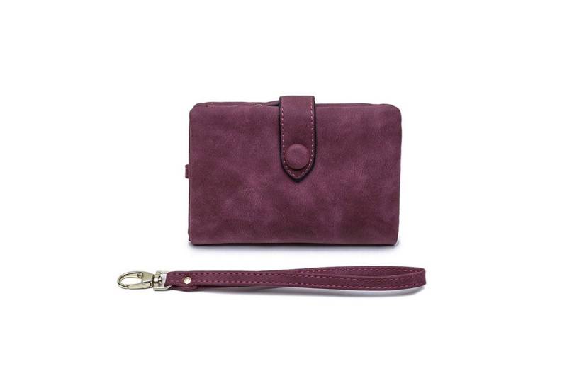 HAUSS SPOLE Geldbörse Geldbeutel Damen mit Bargeld/ID/Kreditkarte Halter Portemonnaie Damen (Mini Frauen Handtasche Ledergeldbörse Brieftasche, 1-tlg., mit RFID, Slim Wallet, Kreditkartenetui, Kartenhalter), Geld Beutel mit Kartenfäche und Münzfach 13.5 x 9.5 x 3 cm von HAUSS SPOLE