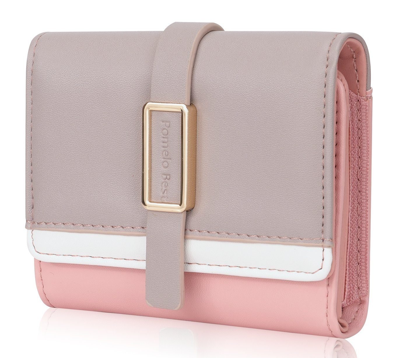 HAUSS SPOLE Geldbörse Geldbörse Damen Geldbeutel Portemonnaie Portmonee (Frauen Handtasche Ledergeldbörse Brieftasche mit 5 Kartenfächer, Slim Wallet, Kreditkartenetui, Kartenetui, Kartenhalter), NFC RFID-Schutz mit Münzfach Groß 10.5 x 9.5 x 3.5cm von HAUSS SPOLE