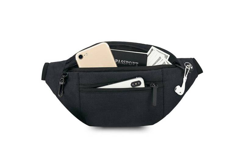 HAUSS SPOLE Gürteltasche Sport/Reise Gürteltasche Wasserabweisend Diebstahlsicher RFID Schutz (Nylon Herren und Damen Crossbody Umhängetasche Wasserdicht 20 x 14 x 15 cm, 1-tlg., Geldgürtel, Sport, Sporttasche, Handytasche, Anti-Diebstahl), Multipurpose Outdoor Camping Reisen Wandern Hundetraining Radfahren von HAUSS SPOLE