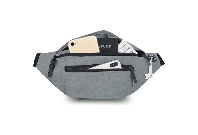 HAUSS SPOLE Gürteltasche Sport/Reise Gürteltasche Wasserabweisend Diebstahlsicher RFID Schutz (Nylon Herren und Damen Crossbody Umhängetasche Wasserdicht 20 x 14 x 15 cm, 1-tlg., Geldgürtel, Sport, Sporttasche, Handytasche, Anti-Diebstahl), Multipurpose Outdoor Camping Reisen Wandern Hundetraining Radfahren von HAUSS SPOLE