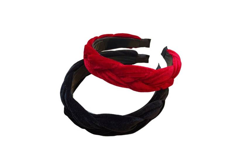 HAUSS SPOLE Haarreif 2er Haarreifen Stirnband Haarband Samt Haarreif für ür Damen / Mädchen, druckfreies Tragen Kreuz-Design Komfort-Passform, 2-tlg., Kreuzgewebtes Samtstirnband mit breitem Gürtelkörper, weicher samtartiger Textur und vielseitiger Kombinierbarkeit von HAUSS SPOLE