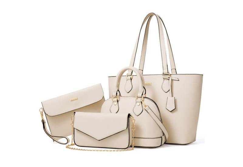 HAUSS SPOLE Henkeltasche 4 tlg Umhängetasche Schultertasche mit Reißverschlüsse,Kunstleder von HAUSS SPOLE
