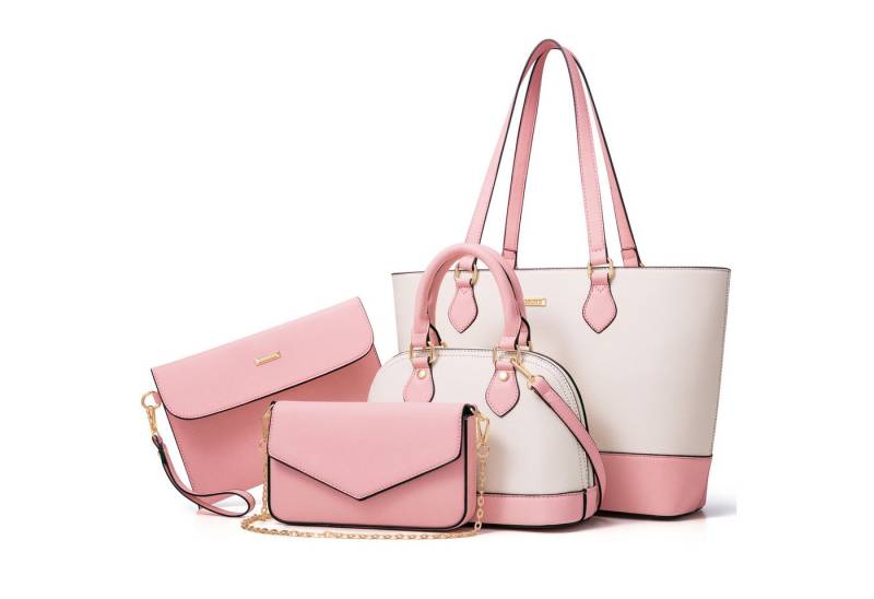 HAUSS SPOLE Henkeltasche 4 tlg Umhängetasche Schultertasche mit Reißverschlüsse,Kunstleder von HAUSS SPOLE