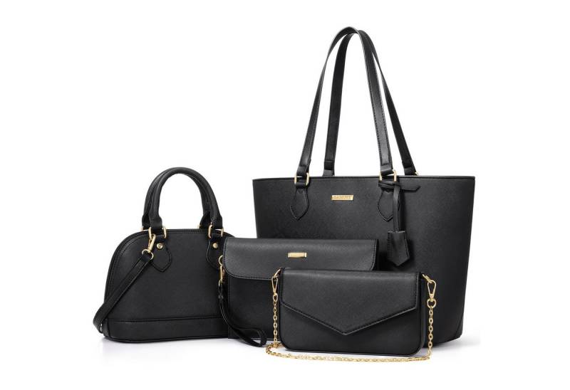 HAUSS SPOLE Henkeltasche 4 tlg Umhängetasche Schultertasche mit Reißverschlüsse,Kunstleder von HAUSS SPOLE