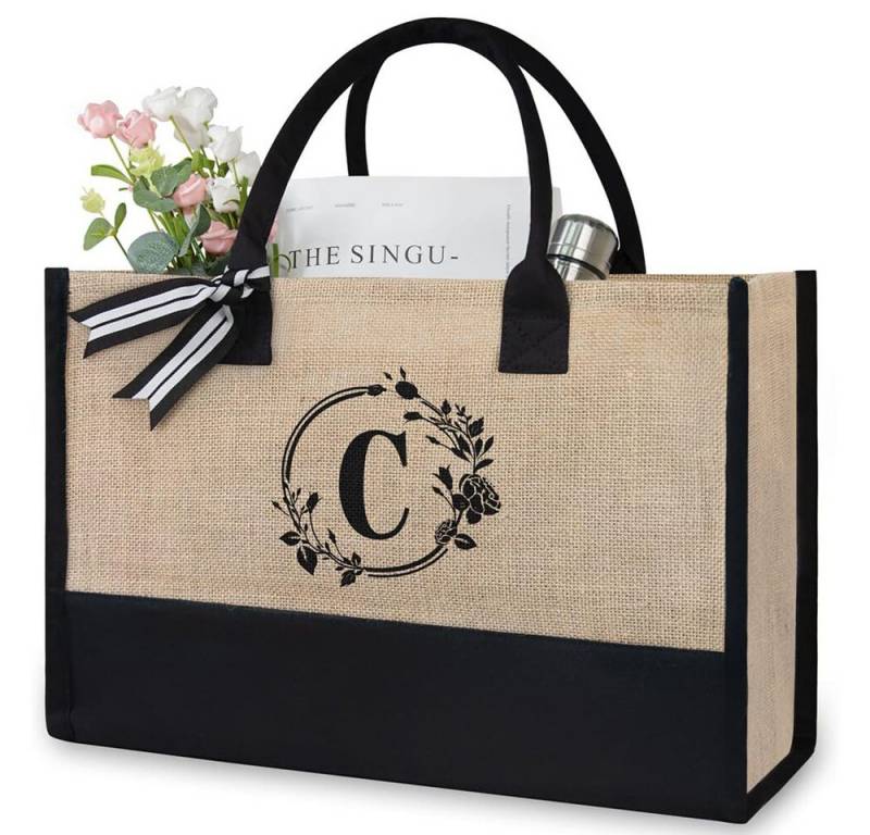 HAUSS SPOLE Henkeltasche Freizeittasche Tragetasche Canvas Einkaufstasche (Zeitungskorb Einkaufstasche Shopper Shopping Bag mit Top Griff, Schultertasche, Unitasche, Einkaufskorb, Einkaufsshopper), für Damen Frauen Jungen Freizeit Arbeit Business Schule Büro Einkaufen von HAUSS SPOLE