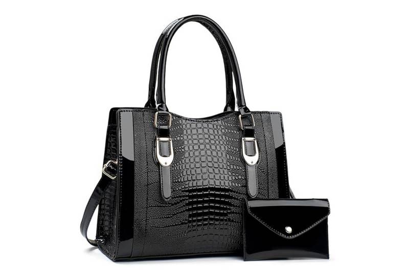 HAUSS SPOLE Henkeltasche Schultertasche mit wasserdicht Umhängetasche PU-Leder Geldbörse (2-in-1-Set aus Handtasche und Geldbörse, 2-tlg., mit Fächern für Handy Schlüssel und Kosmetik), stilvollem Design für Alltag Reisen und besondere Anlässe von HAUSS SPOLE