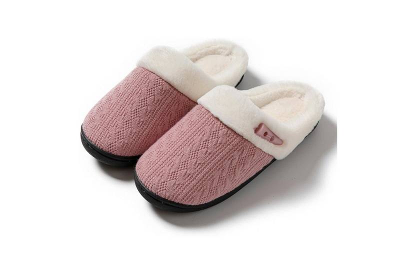 HAUSS SPOLE Homeslipper mit unisex Plüschpantoffeln Freizeitpantoffeln Pink 38-39 Plüsch Hausschuhe (Gummisohle für komfortables Gehen im Innenbereich, 1-tlg., atmungsaktivem Strickstoff mit hochdichtem Memory-Schaum) Unisex-Hausschuhe ideal für täglichen Indoor-Gebrauch von HAUSS SPOLE