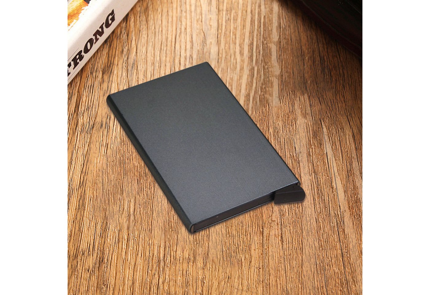 HAUSS SPOLE Kartenetui Karten-Schutz Kreditkartenhalter Schutzhülle RFID- Abschirmung Blocker (aus Aluminium 0.8 cm sehr dünn für Herren Frauen 5-8 Karten), mit NFC RFID-Schutz 6.3 x 10.1 x 0.8 cm von HAUSS SPOLE