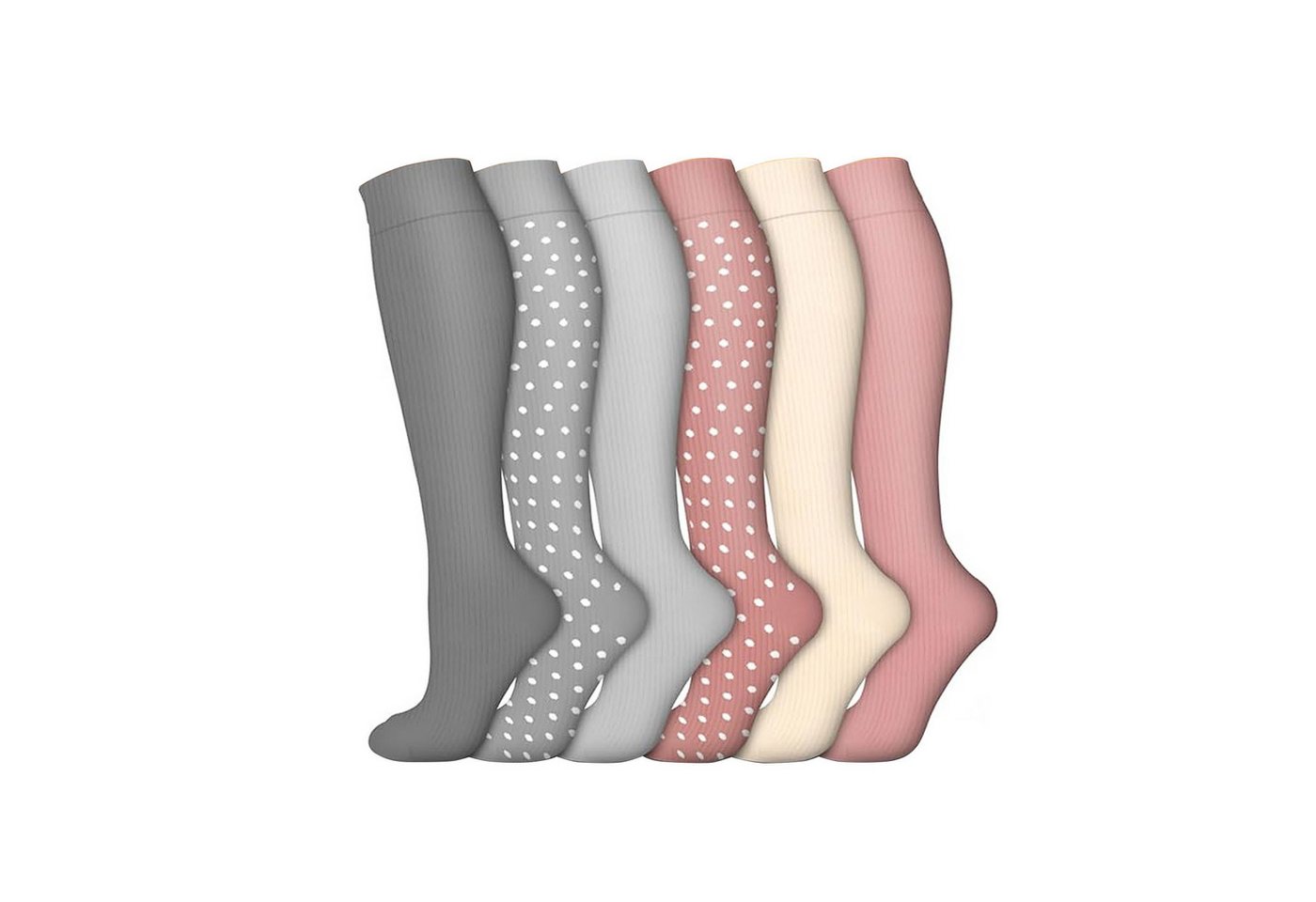 HAUSS SPOLE Kompressionsstrümpfe 6 paar Kompressionsstrümpfe bunt Sportliche Reisestrümpfe Damen Herren (6-Paar, Plantarfasziitis Socken Stützstrümpfe für Knöchelschutz) für Flug Sport Reisen Radsport krankenschwester von HAUSS SPOLE