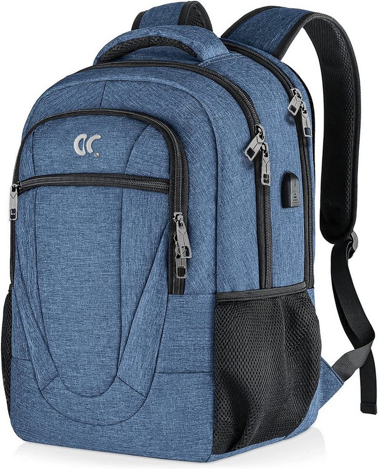 HAUSS SPOLE Laptoprucksack Laptoprucksack Wasserdicht, mit Anti Diebstahl Tasche und USB-Anschluss (Laptop Notebook Tasche Schule Uni Rucksack Freizeitrucksack, 1-tlg., Sportrucksack, Anti-Diebstahl, Backpack mit Laptopfach, mit USB-Anschluss), Herren Damen Jungen Teenager Freizeit Arbeit Business Reisen Schule von HAUSS SPOLE