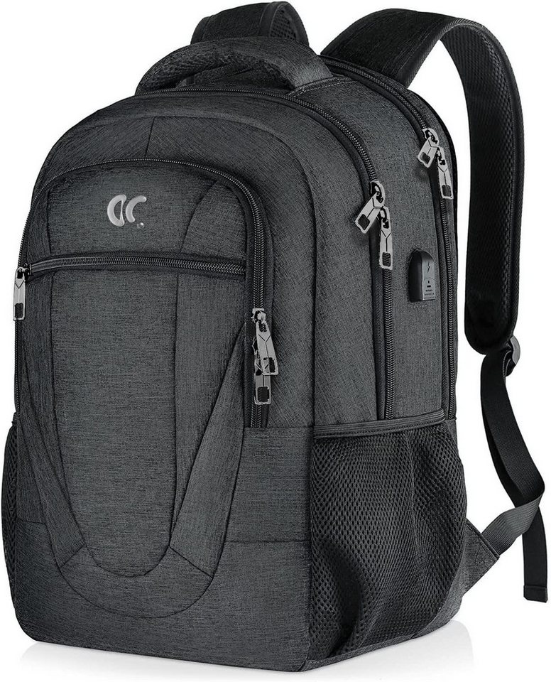 HAUSS SPOLE Laptoprucksack Laptoprucksack Wasserdicht, mit Anti Diebstahl Tasche und USB-Anschluss (Laptop Notebook Tasche Schule Uni Rucksack Freizeitrucksack, 1-tlg., Sportrucksack, Anti-Diebstahl, Backpack mit Laptopfach, mit USB-Anschluss), Herren Damen Jungen Teenager Freizeit Arbeit Business Reisen Schule von HAUSS SPOLE