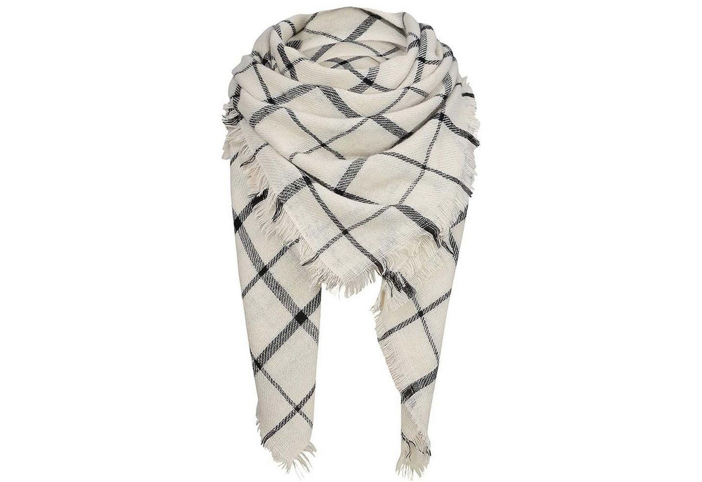 HAUSS SPOLE Modeschal Dreiecksschal mit Schals und Tücher Doppelseitiger karierterSchal, (140x140 cm mit Klassisches Karomuster Weicher hautfreundlicher Stoff, 1-St. vielseitig tragbar als Tuch Stola elegantes Accessoire Geschenkidee), Kombinierbar mit Mänteln Strickjacken Jeans und Röcken für Outfits von HAUSS SPOLE